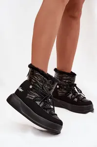 Dámske snehule na platforme Lee Cooper čierne