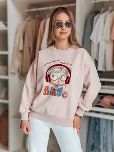 Dámska oversize mikina s potlačou LALA VIBE