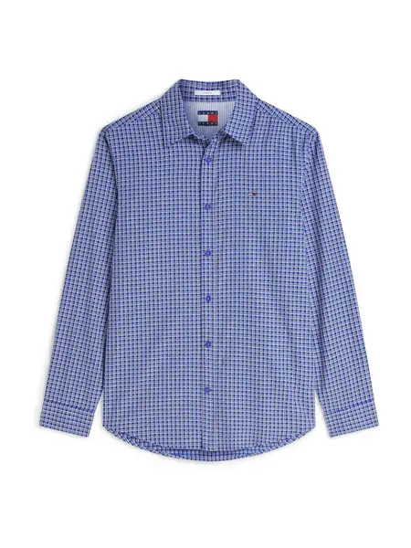 Tommy Jeans Košeľa 'Regular Fit Pattern'  kobaltovomodrá / čierna / biela