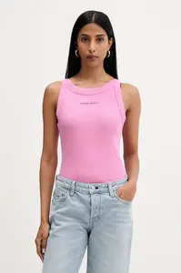 Tommy Jeans crop top dámský bavlněný s elastanem