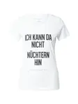 EINSTEIN & NEWTON Tričko 'Ich Kann Da Nicht…'  čierna / biela