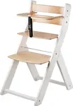 WOOD PARTNER Rostoucí dřevěná ergonomická židle LUCA bílá/ lak