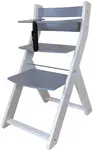 WOOD PARTNER Rostoucí dřevěná ergonomická židle LUCA bílá/ šedá