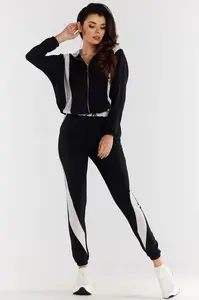 Awama Woman's Sweatshirt A495 Black/Beige