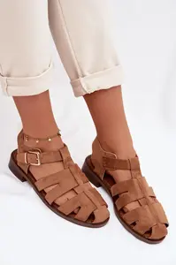 Dámské římské sandály s přezkou Camel Janessa