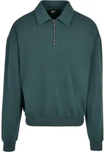 Urban Classics Mikina 'Collar Crew'  tmavozelená