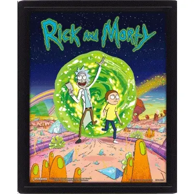 3D obraz v rámu, Rick and Morty (Portal)