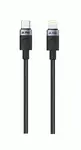 Textilní kabel iPEAX USB-C / LIGHTNING 1,5M, USB 2.0, černá