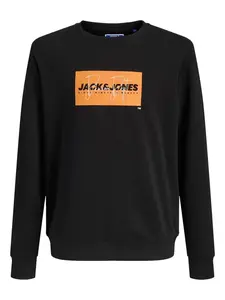Jack & Jones Junior Mikina 'Cole'  oranžová / čierna