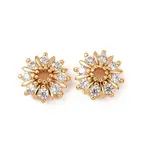 Brass Micro Pave Clear Cubic Zirconia Bead Caps