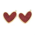 304 Stainless Steel Enamel & Glitter Powder Pendants