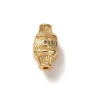 Brass & Clear Cubic Zirconia Beads