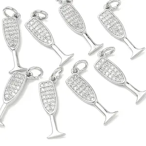 SHEGRACE Brass Clear Cubic Zirconia Charms