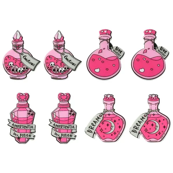 8Pcs 4 Styles Acrylic Pendants