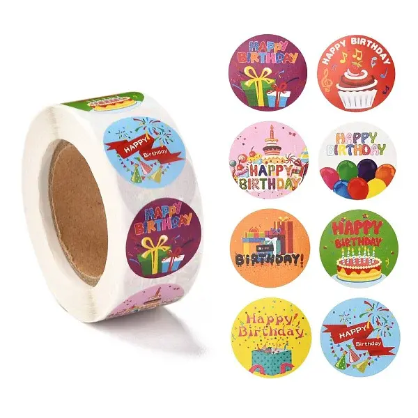 Birthday Themed Pattern Self-Adhesive Stickers