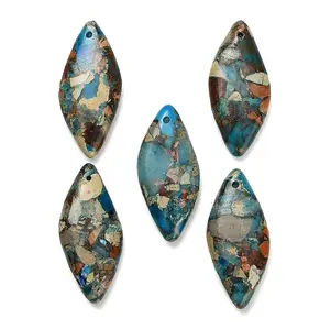 Dyed Natural Imperial Jasper Pendants