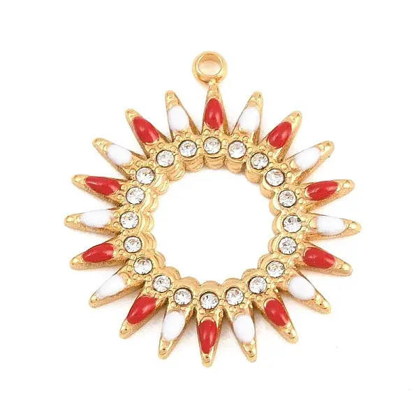 304 Stainless Steel Rhinestone Pendants