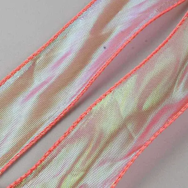 Rainbow Iridescent Laser Polyester Ribbon