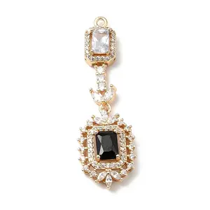Brass Micro Pave Cubic Zirconia Pendants