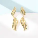 Brass Micro Pave Clear Cubic Zirconia Dangle Stud Earrings for Women