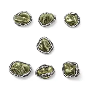 Electroplated Natural Freshwater Shell Nuggets Beads