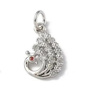 Brass Micro Pave Cubic Zirconia Charms