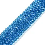 Faceted Rondelle Transparent Glass Beads Strands