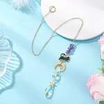 Teardrop Glass & Natural Amethyst Beads Hanging Suncatchers