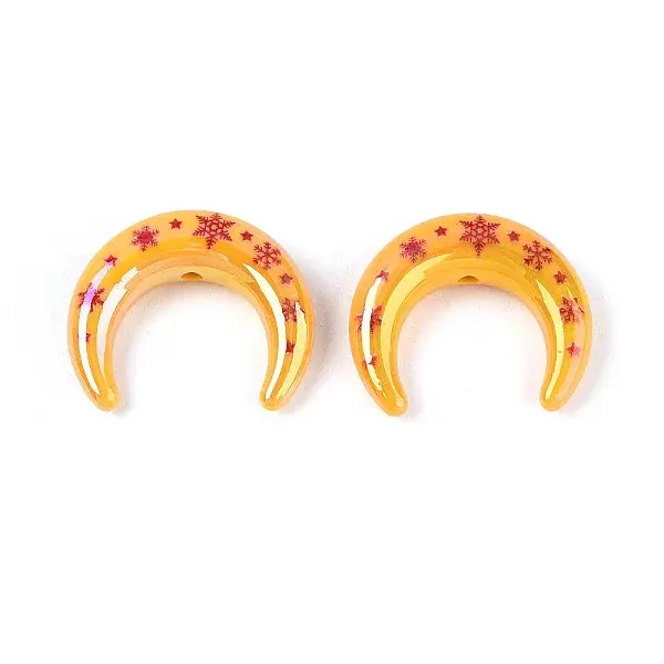 Christmas UV Plating Printed Opaque Acrylic Beads
