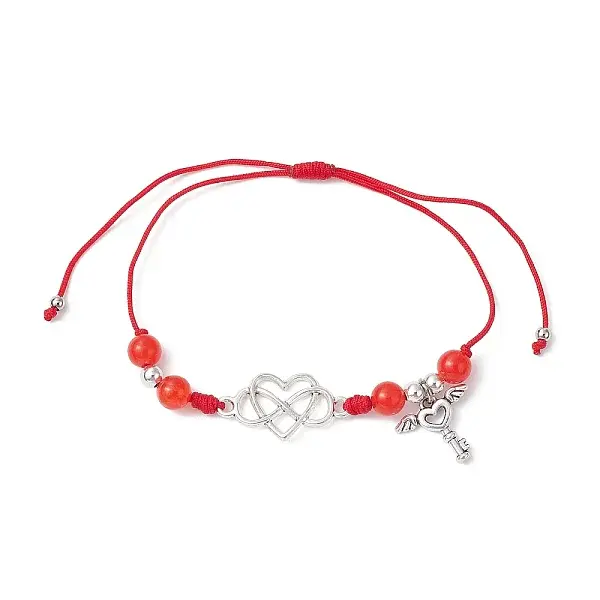 Natural Dyed White Jade Braided Bead Bracelets