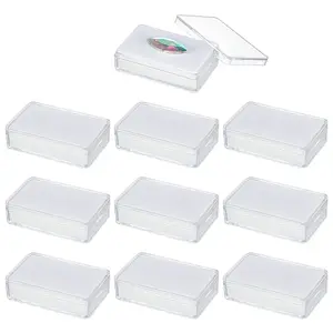 Rectangle PS Plastic Loose Diamond Gemstone Storage Boxes