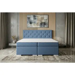 MID.YOU POSTEL BOXSPRING, 180/200 cm, modrá