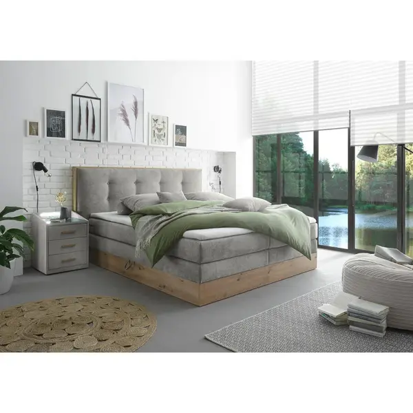 Livetastic POSTEL BOXSPRING, 180/200 cm, světle šedá