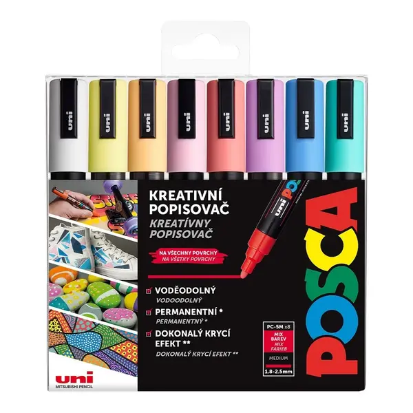 Sada akrylových popisovačov UNI POSCA PC-5M