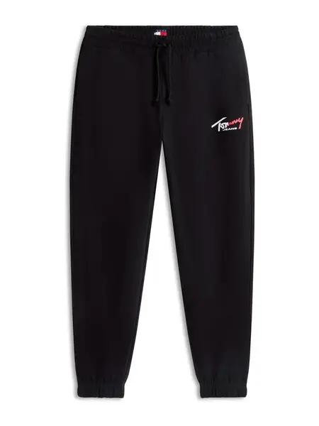 Tommy Jeans Nohavice  červená / čierna / biela