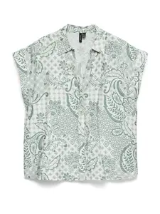 VERO MODA Blúzka 'VMCILLE HILDA'  tmavozelená / biela
