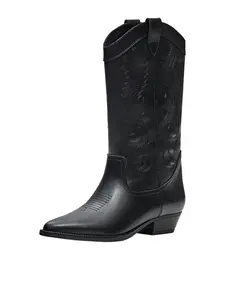 Bershka Kovbojské čižmy  čierna