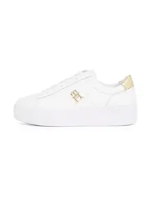 TOMMY HILFIGER Nízke tenisky  zlatá / biela
