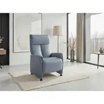 Sit & More RELAXAČNÍ KŘESLO, kůže, šedomodrá