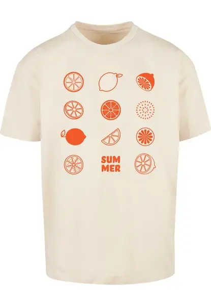 Merchcode Tričko 'Summer - Citrus'  piesková / oranžovo červená