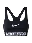 NIKE Športová podprsenka  čierna / strieborná / biela