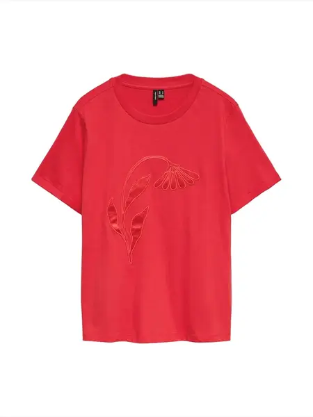 VERO MODA Tričko 'VMMAJA PAULINA'  čerešňová
