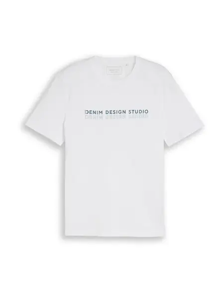 TOM TAILOR DENIM Tričko  zelená / petrolejová / biela