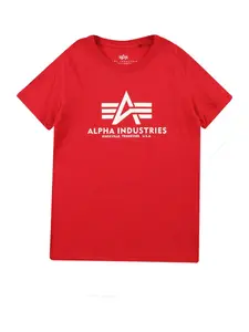 ALPHA INDUSTRIES Tričko  červená / biela