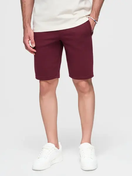 Ombre Men's pre-knee BASIC sweat shorts - maroon