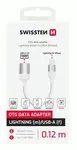 OTG ADAPTÉR SWISSTEN TEXTILE LIGHTNING / USB-A, 0,12 M, BÍLÁ