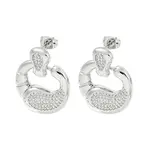 Crab Claw Rack Plating Brass Micro Pave Cubic Zirconia Dangle Stud Earrings
