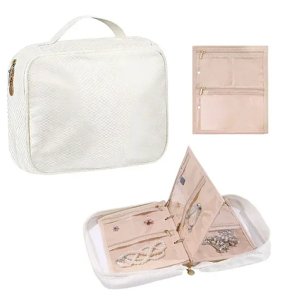 Nylon Loose Leaf Jewelry Organizer Storage Zipper Bags