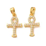 Brass Micro Pave Clear Cubic Zirconia Pendants