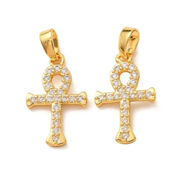 Brass Micro Pave Clear Cubic Zirconia Pendants